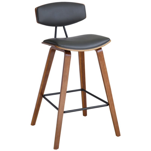 Hawthorne Collections 38"H Modern Wood Counter Stool in Walnut/Gray