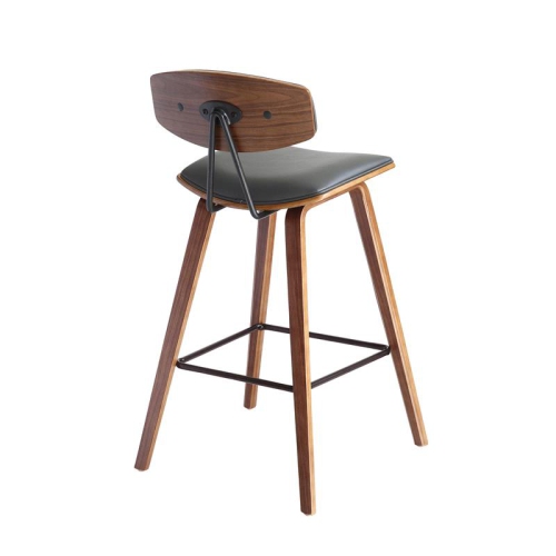 Hawthorne Collections 38"H Modern Wood Counter Stool in Walnut/Gray