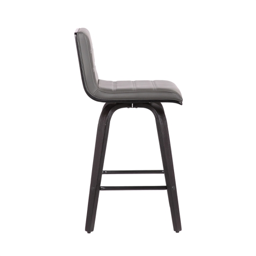 Hawhtorne Collections 26" Faux Leather Swivel Counter Stool in Gray and Black