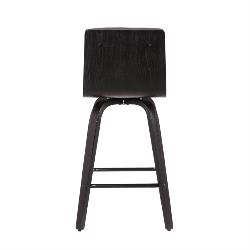 Hawhtorne Collections 26" Faux Leather Swivel Counter Stool in Gray and Black