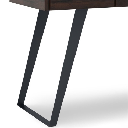 Simpli Home Lowry 54" Solid Wood Modern Computer Desk in Hickory Brown