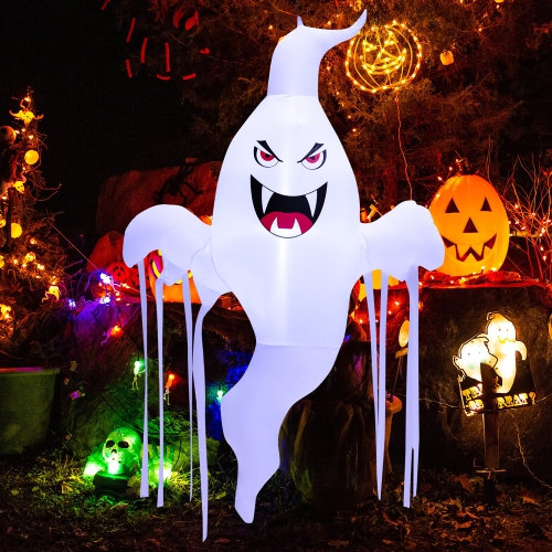 Costway 5 FT Tall Halloween Inflatable Hanging Ghost Blow-up Yard Decoration w/LED Light