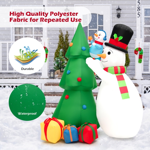 Costway 6 FT Tall Inflatable Snowman and Tree Set Christmas Decoration w/ LED Lights