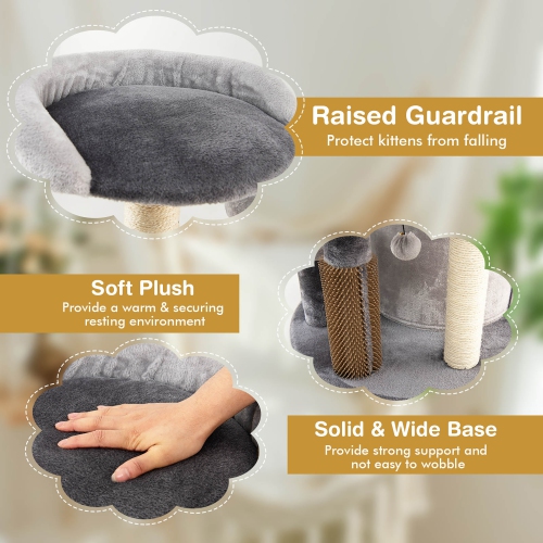 Costway 40" Cat Tree Tower Multi-Level Activity Tree with 2-Tier Cat-Hole Condo