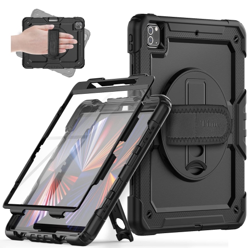 HLD  Timecity Ipad Pro 12.9 Case 5Th/4Th/3Rd Generation, Full-Body Shockproof Protective Case With Screen Protector, Rotating Sta