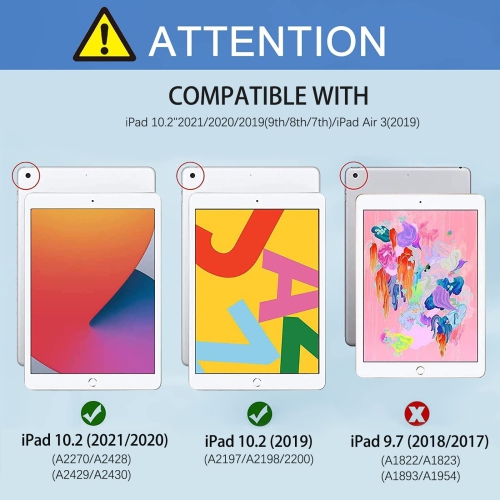 iPad 9th Generation Case 10.2 Inch 2021, iPad 8th Generation Case,iPad 7th Generation,iPad Air 3 Case 10.5",DUEDUE Butterfly