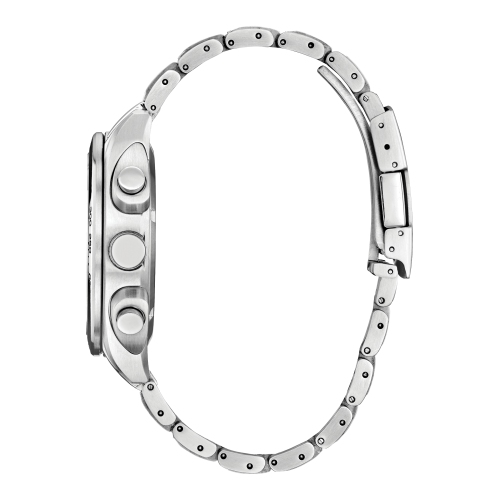 Citizen Mens Carson Eco-Drive Watch 43mm Silver-Tone Stainless Steel Case and Bracelet with Black Dial