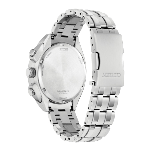 Citizen Mens Carson Eco-Drive Watch 43mm Silver-Tone Stainless Steel Case and Bracelet with Black Dial