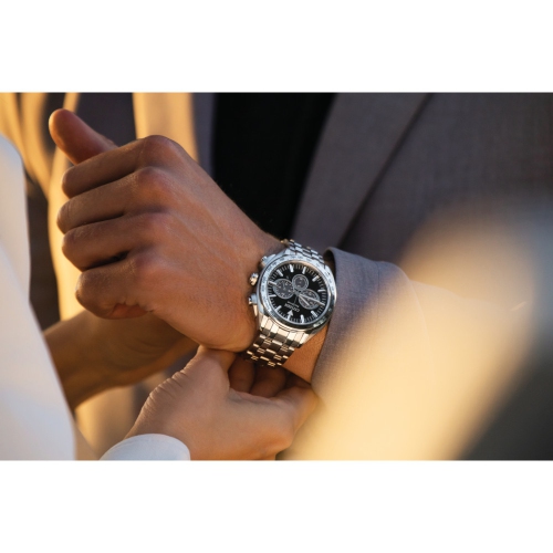 Citizen Mens Carson Eco-Drive Watch 43mm Silver-Tone Stainless Steel Case and Bracelet with Black Dial