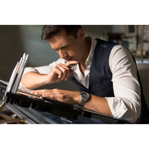 Citizen Mens Carson Eco-Drive Watch 43mm Silver-Tone Stainless Steel Case and Bracelet with Black Dial