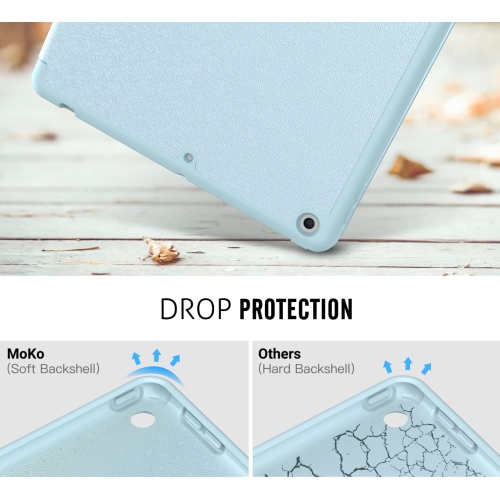 MoKo iPad 10.2 Case iPad 9th Generation 2021 / 8th Generation 2020 / 7th Generation 2019 Case with Pencil Holder, Soft TPU S