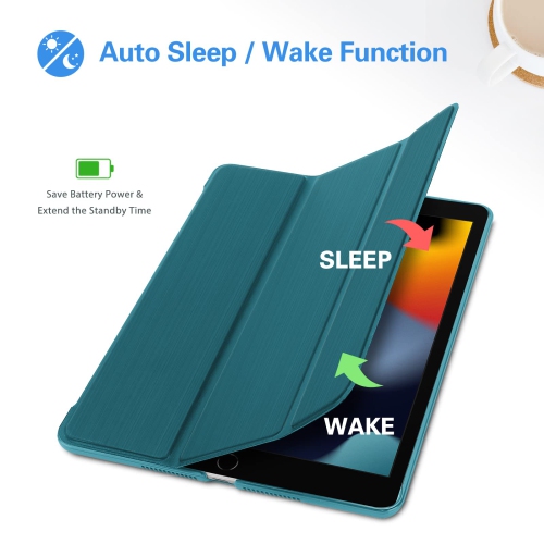 ProCase iPad 10.2 Case 2021 iPad 9th Gen/ 2020 iPad 8th Gen/ 2019 iPad 7th Gen Case, Slim Tri-fold Stand Hard Back Shell Dua