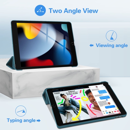 ProCase iPad 10.2 Case 2021 iPad 9th Gen/ 2020 iPad 8th Gen/ 2019 iPad 7th Gen Case, Slim Tri-fold Stand Hard Back Shell Dua