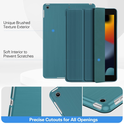 ProCase iPad 10.2 Case 2021 iPad 9th Gen/ 2020 iPad 8th Gen/ 2019 iPad 7th Gen Case, Slim Tri-fold Stand Hard Back Shell Dua