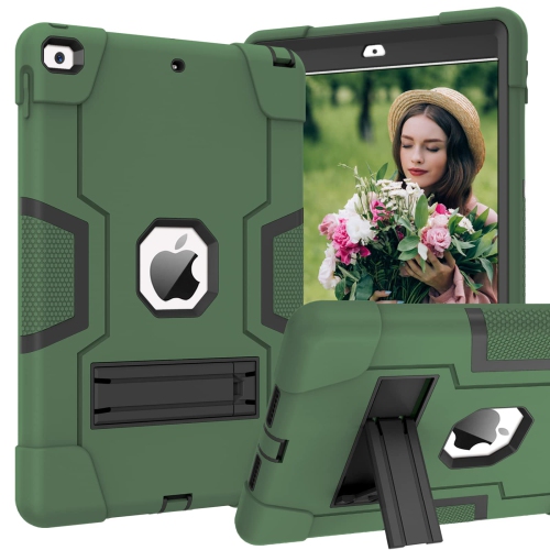 HLD  Ipad 10.2 Case 2021, Ipad 9Th/8Th/7Th Generation Case, Duedue Kickstand Shockproof Heavy Duty Hybrid Hard PC Cover Anti-Slip R