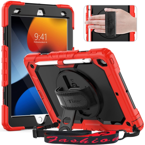 Timecity Case for iPad 10.2, Case for iPad 9th/8th/ 7th Generation with Screen Protector, 360° Rotatable Stand with Hand/Shoulder Strap, Shockproof