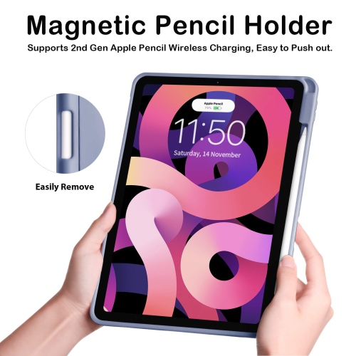 Étui SIWENGDE pour iPad Pro 11 2021/2020/2018, étui intelligent mince Rebound avec porte-crayon intégré, solide volets magnétiques S