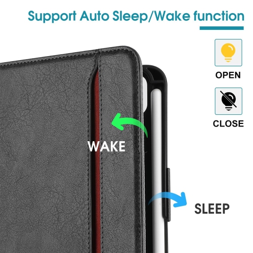 ProCase New iPad Mini 6 Case 8.3 Inch 2021, PU Leather Business Stand Folio Smart Protective Cover with Pencil Holder for 8.