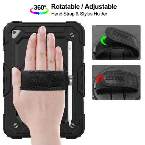 SEYMAC stock iPad Mini 5/4 Case, Full-Body Drop Proof Armor Case with 360 Rotating Stand Pencil Holder Screen Protector