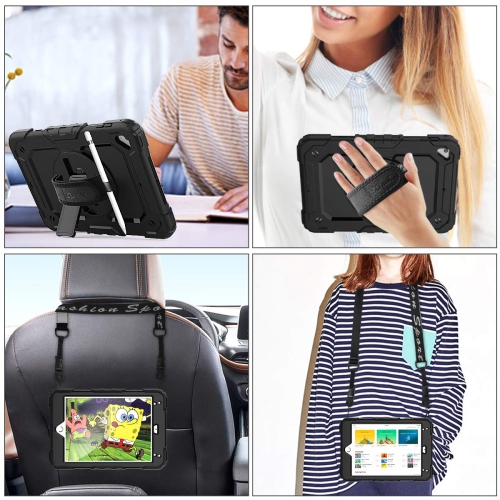 SEYMAC stock iPad Mini 5/4 Case, Full-Body Drop Proof Armor Case with 360 Rotating Stand Pencil Holder Screen Protector