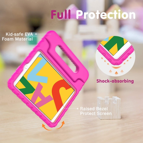 BMOUO iPad 9th/8th/7th Generation Case for Kids, iPad 10.2 Case for Kids, Shockproof Light Weight Convertible Handle Stand K