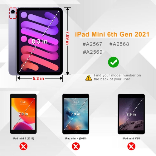 Fintie Hybrid Slim Case for iPad Mini 6 - Built-in Pencil Holder Shockproof Cover Clear Transparent