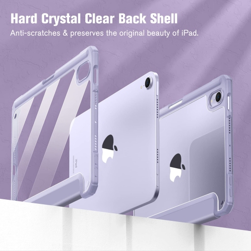 Fintie Hybrid Slim Case for iPad Mini 6 - Built-in Pencil Holder Shockproof Cover Clear Transparent