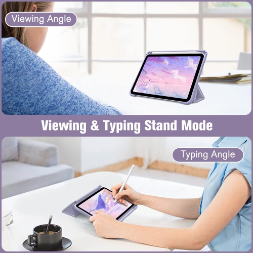 Fintie Hybrid Slim Case for iPad Mini 6 - Built-in Pencil Holder Shockproof Cover Clear Transparent