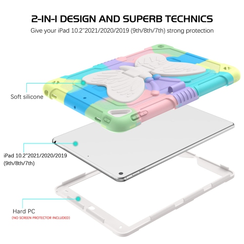 DOMAVER for iPad 9th Generation Case, iPad 8th/7th Generation/ iPad Air 3 Case Butterfly Camo Case for Kids Pencil Holder Ki