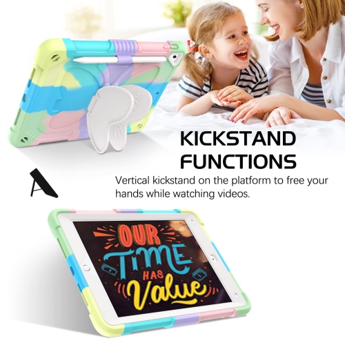 DOMAVER for iPad 9th Generation Case, iPad 8th/7th Generation/ iPad Air 3 Case Butterfly Camo Case for Kids Pencil Holder Ki