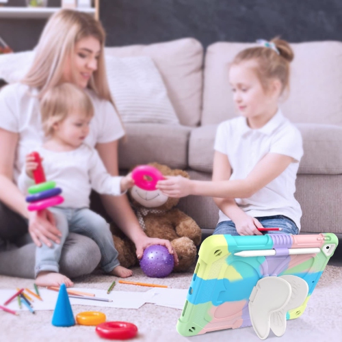 DOMAVER for iPad 9th Generation Case, iPad 8th/7th Generation/ iPad Air 3 Case Butterfly Camo Case for Kids Pencil Holder Ki