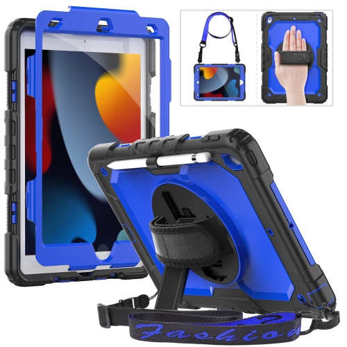 HLD  Hxcaseac Case for Ipad 9Th/8Th/7Th Generation, Shockproof Protective Case With Screen Protector, 360°Swivel Stand, Hand/shou
