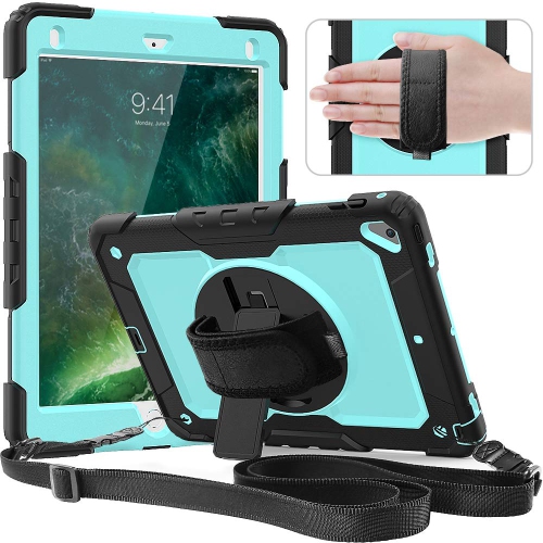 HLD  Timecity Case for Ipad 6Th/5Th Generation 9.7 Inch 2018/2017, With Screen Protector/ Rotating Stand/ Hand/shoulder Strap, Ful