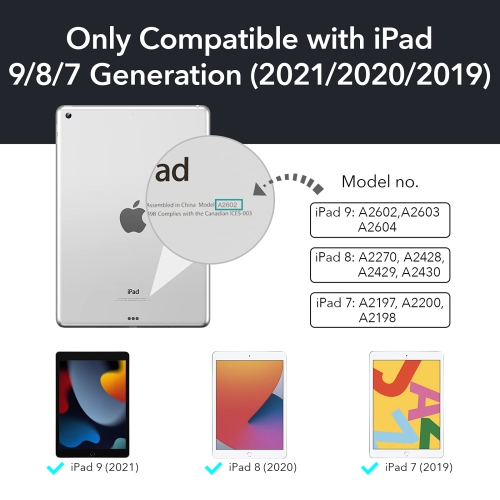 ESR Case for iPad 9th Generation/iPad 8th Generation (2020)/7th Generation (2019) 10.2-Inch Case with Pencil Holder