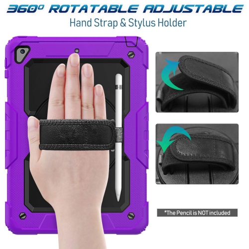 Timecity Case for iPad 6th/5th Generation 9.7 Inch Case 2018/2017 with Screen Protector, Stand, Hand/Shoulder Strap, Full-Bo