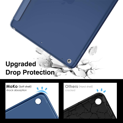 MoKo Case for New iPad 9th/8th/7th Gen Case, Soft TPU Translucent Frosted Back Cover Slim Shell Protective