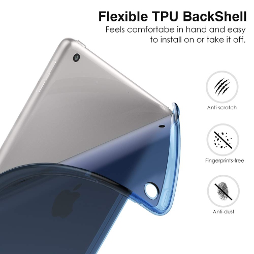 MoKo Case for New iPad 9th/8th/7th Gen Case, Soft TPU Translucent Frosted Back Cover Slim Shell Protective