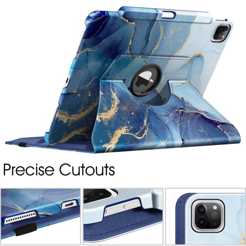 Fintie Rotating Case for iPad Pro 12.9" 5th Generation 2021 - 360 Degree Rotating Smart Stand Cover w/ Pencil Holder, Auto S