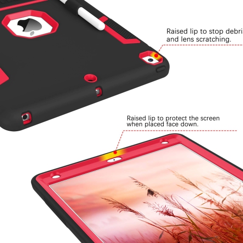 iPad 8th Generation Case, iPad 7th Generation Case, iPad 9th Generation Case iPad 10.2 Case, 3 in 1 Heavy Duty Rugged Shockproof Kickstand Layer