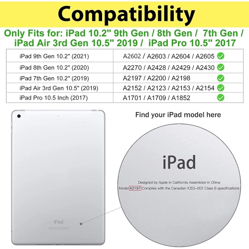 ProCase Kids Case for iPad 10.2 inch 9th 2021/ 8th 2020/ 7th 2019/ iPad Air 10.5" 2019/ iPad Pro 10.5, Shockproof Convertibl