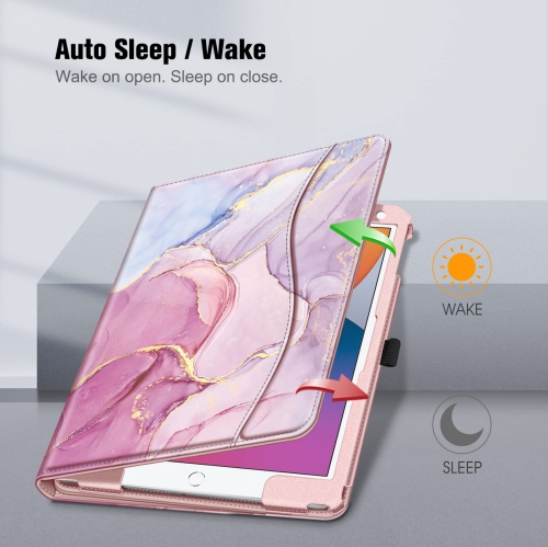 Étui Fintie pour iPad 9e/8e/7e génération 10.2 po - Support de visionnement multiangle Protection en coin C