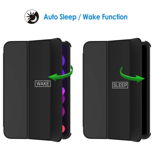 JETech Case Compatible with iPad Mini 6, Slim Stand Hard Back Shell Smart Cover with