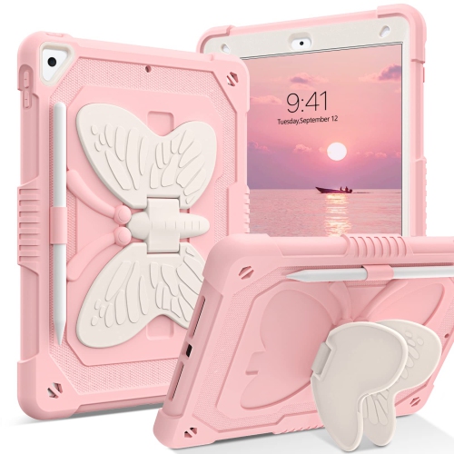 HLD  Ipad 9Th Generation Case 10.2 Inch 2021, Ipad 8Th/7Th Generation, Ipad Air 3 Case, Butterfly Kickstand 2 In 1 Shockproof Heavy Duty Hybrid Hard PC