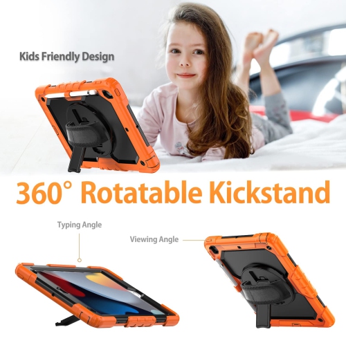 Étui HXCASEAC pour iPad 10.2 2021/2020/2019, étui protecteur antichoc avec protecteur d’écran, revêtement Rotatin à 360°