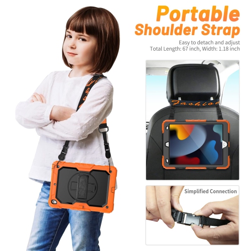 Étui HXCASEAC pour iPad 10.2 2021/2020/2019, étui protecteur antichoc avec protecteur d’écran, revêtement Rotatin à 360°