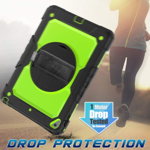 Timecity Kids Case for iPad 6th/5th Generation, 9.7 Inch Case with Screen Protector/Rotating Stand/ Hand/Shoulder Strap, Hea