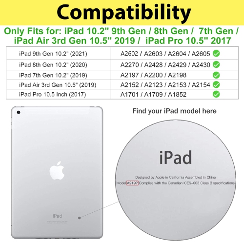 ProCase Kids Case for iPad 10.2 inch 9th 2021/ 8th 2020/ 7th 2019/ iPad Air 10.5" 2019/ iPad Pro 10.5, Shockproof Convertibl