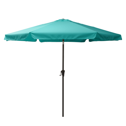 CORLIVING  10Ft Turquoise Offset Tilting Patio Umbrella In Blue