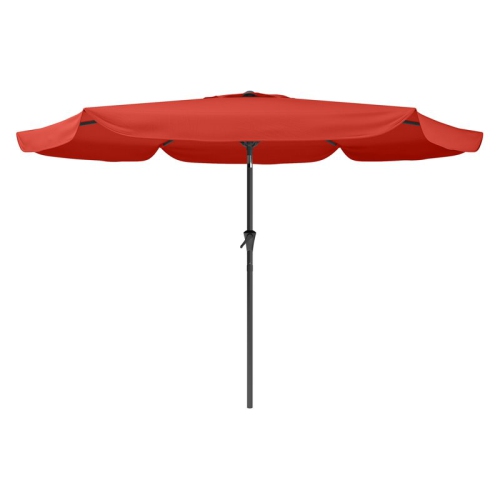 CORLIVING  10Ft Round Tilting Crimson Fabric Patio Umbrella In Red Excellent service