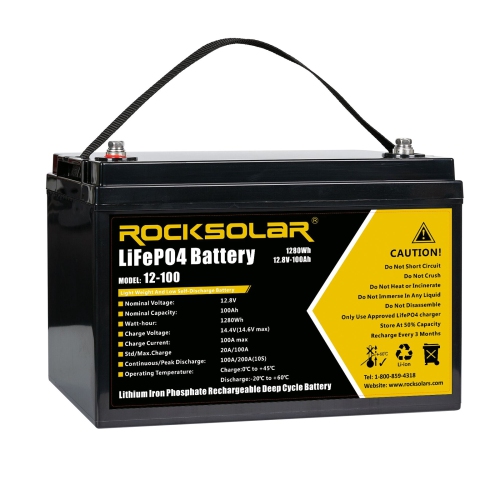 ROCKSOLAR 12V 100AH Deep Cycle LiFePO4 Battery Best Buy Canada